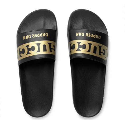 black mens gucci dapper dan slides|gucci men's sliders.